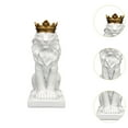 thumbnail image 6 of jicheng Lion with Crown Figurine Tabletop Ornament 5.7inch Tall for Hotels Versatile White, 6 of 9