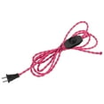 thumbnail image 1 of FSLiving 8.2'/2.5M Braided Wire with Dimmer Weave Rope for DIY Retro Style Replacement Open Wires Dimmable Switch Plug-in Cord（Pink）,Customizable,1PCS, 1 of 6