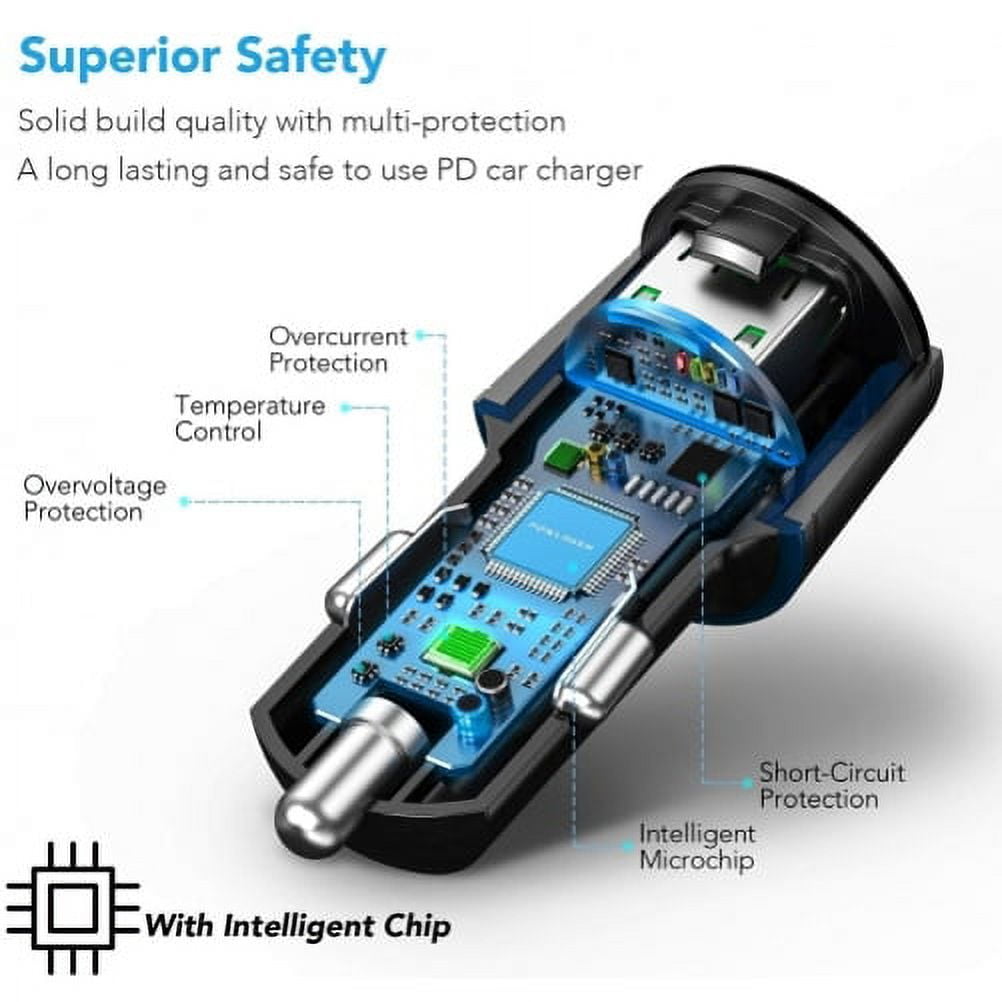 Quick Car Charger for Nokia G50/G10/G20 - 36W 2-Port USB Cable Type-C PD Power Adapter DC Socket for Nokia G50/G10/G20
