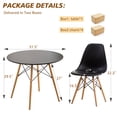 thumbnail image 4 of 31.5 Inch Round Dining Table Set for 4, 5 Piece Compact Mid-century Modern Table Chair Set for Living Room, Kitchen, Apartment, |Plastic Seats|, |Sturdy Wooden Legs||Metal Frame|, Black, 4 of 7