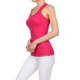 thumbnail image 2 of Women's V-neck Racer Back Tank - Fuchsia, 2 of 4