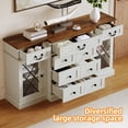 thumbnail image 2 of Craftian Sideboard Storage Cabinet with Drawers & Doors, Kitchen Cabinet with Shelves, Off-White, 2 of 9