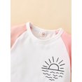 thumbnail image 5 of Toddler Baby Girls Boys Summer Clothes Outfit Sun Printed Set Short Sleeve Crewneck T-Shirt Patchwork Shorts Set 9M 12M 24M 3Y 4Y, 5 of 10