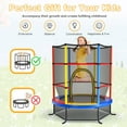 thumbnail image 6 of Gymax 55'' Recreational Trampoline for Kids Toddler Trampoline w/ Enclosure Net Colorful, 6 of 10