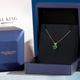 thumbnail image 5 of Gem Stone King 14K Yellow Gold Green Created Emerald Pendant Necklace for Women | 1.00 Cttw | Gemstone May Birthstone | Round 6MM | With 18 inch Chain, 5 of 6