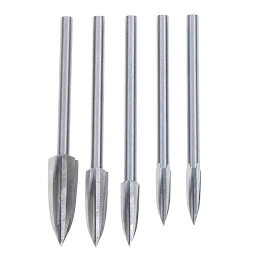 TOOGOO 5pcs Wood Carving and Engraving Drill Accessories Bit Universal Fitment for Rotary Tools(5PCS), Silver