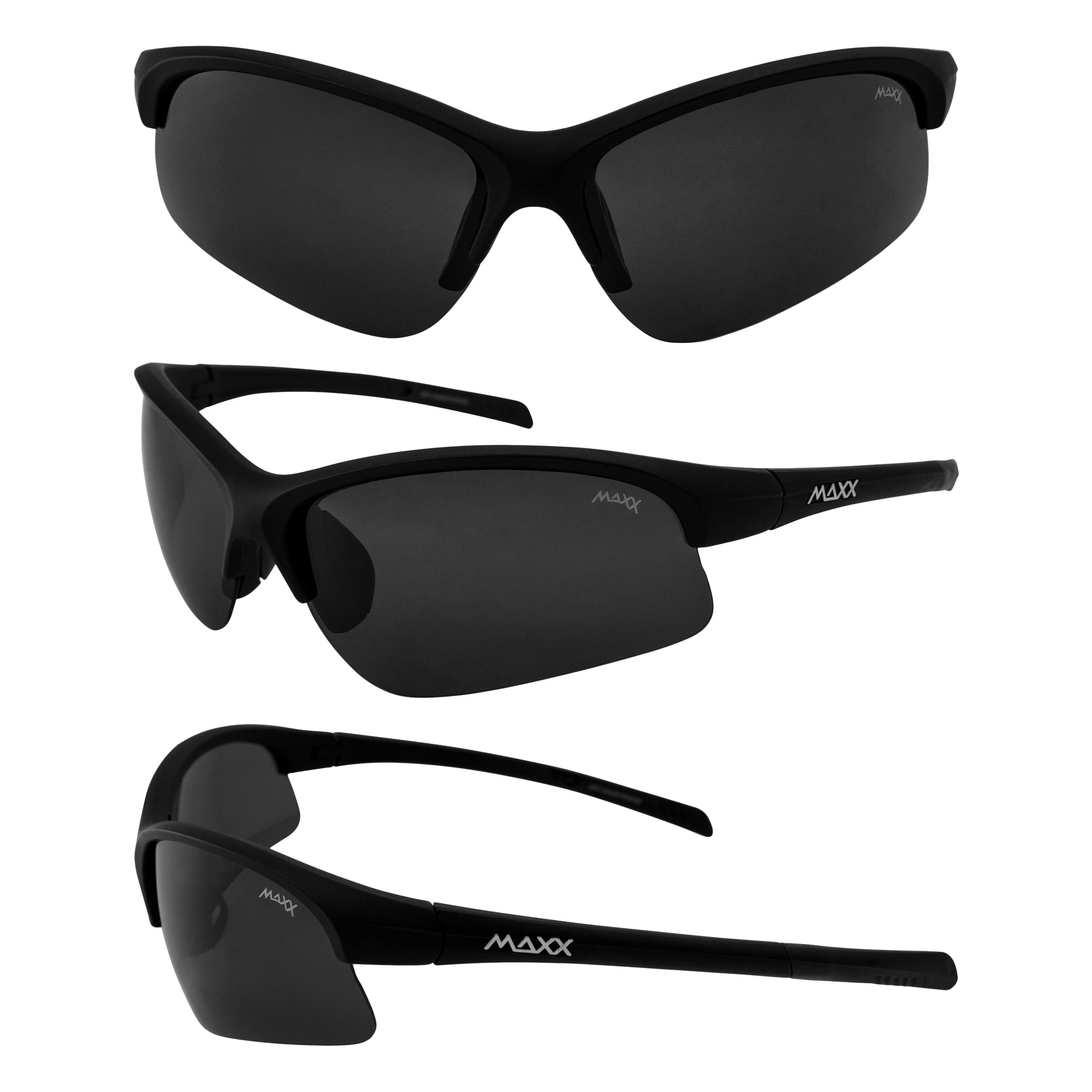 Maxx Domain Smoke Polarized Lenses Black Frame Sports Sunglasses