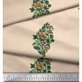 thumbnail image 2 of Soimoi Poly Georgette Fabric Leaves & Floral Block Print Fabric by Yard 42 Inch Wide, 2 of 3