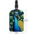 thumbnail image 6 of Square 2Pack PU Leather Peacock Cruise Luggage Tag with Privacy Cover and Name ID Tag for Travel Handbags Backpacks Luggage Tags, 6 of 6