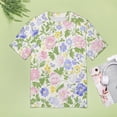 thumbnail image 4 of Floral Colorful Flower Women's Short Sleeve T-Shirt Crew Neck Casual Summer Trendy Loose Fit Tops, 4 of 6