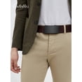 thumbnail image 4 of Catelles Dark Brown Toothless Automatic Buckle Dress Leather Belt for Men, Adjustable Buckle, Elasticity Belt&Waist Size 44 Width 1.38 inches, 4 of 7