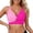 Hot Pink, variant on Women Leopard Print Bikini Top Twist Front Wide Strap Swim Bra Stylish Y2K Quick Dry Summer Beach Padded Swimsuit Top Dark Blue XL