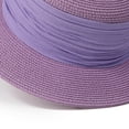 thumbnail image 5 of Nfurl Women's Straw Hats for Sun Protection Wide Brim Summer Hats Casual Vacation Beach Outdoor Gardening Sun Hats,Purple, 5 of 5