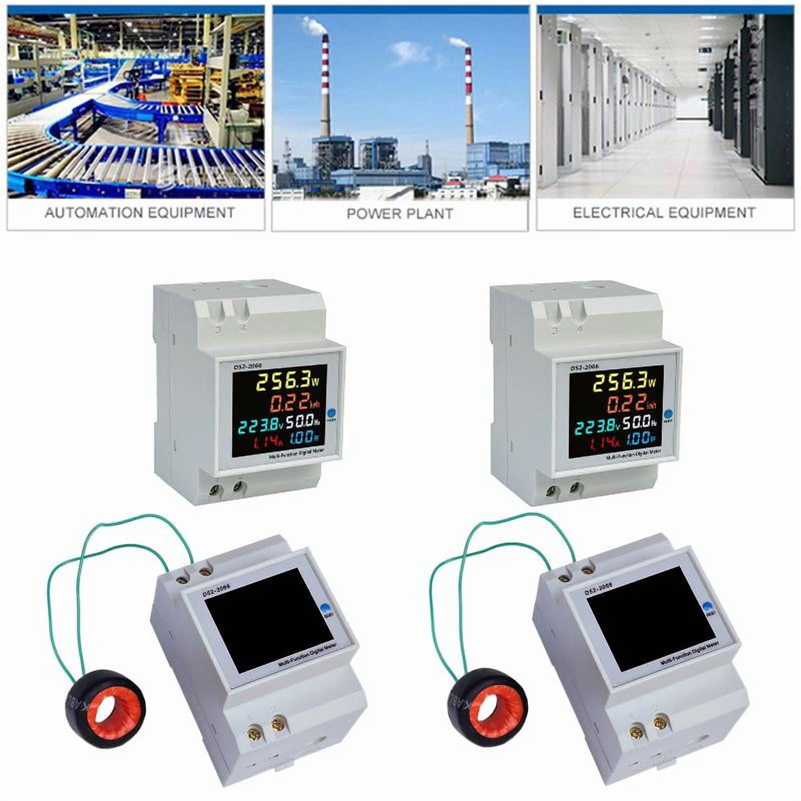 Din rail AC Monitor 6IN1 110V 220V 380V 100A Voltage Current Power Factor