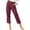 *Hot Pink, variant on Women's Cotton Linen Cuffed Chino Pants , Straight Leg Trousers For Women , Ladies' High Waisted Work Pants with Pockets, Wine , S-3XL