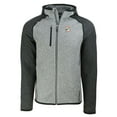 thumbnail image 2 of Men's Cutter & Buck  Heather Gray/Heather Charcoal Miami Dolphins Throwback Mainsail Sweater-Knit Full-Zip Hoodie, 2 of 3