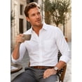 thumbnail image 5 of Mens White Dress Shirts Long Sleeve Button Down Shirt Solid Formal Shirt Business Casual for Men XL, 5 of 8