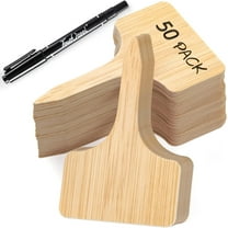 50PCS Plant Labels , T-Type Waterproof Garden Markers with Free Marker Pen , 3.9” x 2.4” Plastic Plant Tags for Seedlings, Herbs, Vegetables , Reusable Outdoor Plant Signs for Gardening & Farming