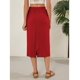 thumbnail image 2 of Falda Naggoo roja para mujer, casual, de cintura alta, hasta la rodilla, 2 of 5