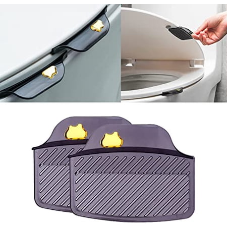 CARURLIFF 2-Pack Toilet Seat Lifter Handles - Adjustable Silicone Strap & Stick-On Lifters For Easy Toilet Cover Lifting (Black)
