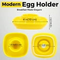 thumbnail image 5 of Ceramic Egg Cups Set of 6 Half Dozen Pack, Porcelain Hard Soft Boiled Egg Holder Keeper Container with Base, Stackable Serving Dish Plate Stand Serveware for Countertop Display Kitchen Home (Yellow), 5 of 9