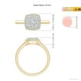 thumbnail image 4 of ANGARA Natural Cushion Composite Diamond Halo Ring in 14K Yellow Gold for Women (Size-3.6mm| Color-H| Clarity-SI2) | April Birthstone, Anniversary, Jewelry Gift for Women | Natural Diamond Ring, 4 of 8