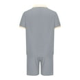 thumbnail image 5 of YLSDY Men Short Sets Outfits Casual Summer Men's Suit Europe and America Youth Shirt Short Sleeved Shorts Sports Gray 14, 5 of 8