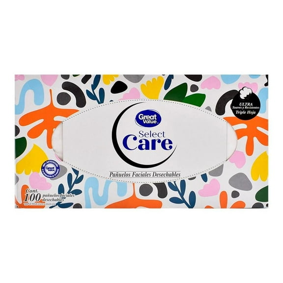 Pañuelos faciales Great Value Select Care desechables 100 pzas
