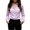Purple, variant on Women Lapel Button Long Sleeve Plaid Shirt Top