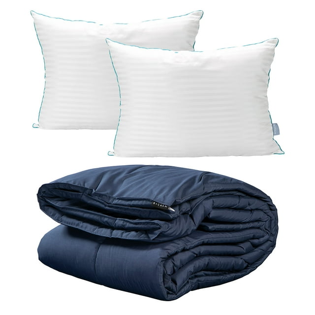 Edredón Matrimonial/Queen Size DICASA Azul + Almohadas Royal Twin