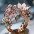 thumbnail image 1 of Butterfly Flower Ring, Enamel Flower Butterfly Ring for Women, 1 of 3