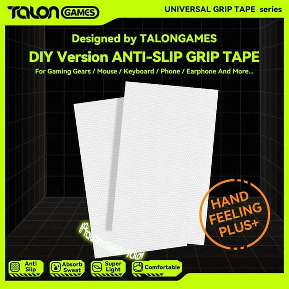 TALONGAMES DIY Universal Grip Tape Handmade stickers for Gaming Mouse,Wireless Handle Anti-Slip Tape (White, 5.9In x 3.54In) 2Sets