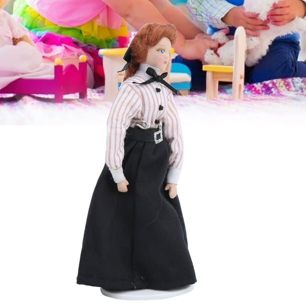 Muñeca De Porcelana En Miniatura Estilo Victoriano – Extremidades Móviles Y Soporte Para Casa De Muñecas