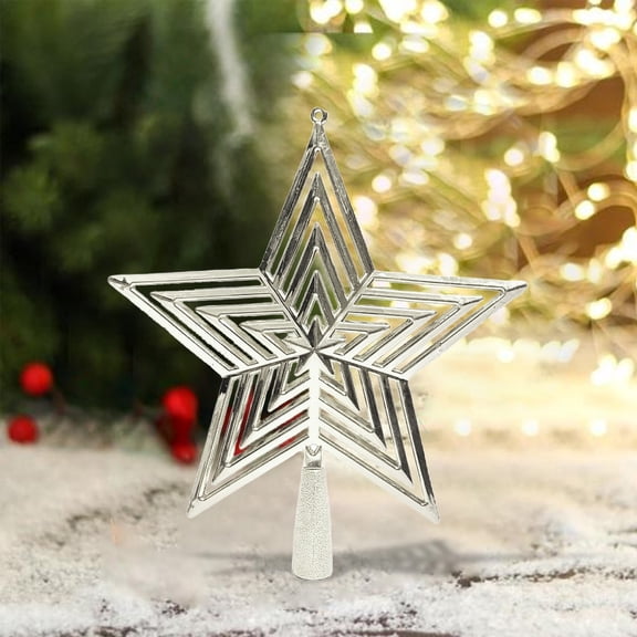 Clearance!Mini Christmas Tree Topper, Small Tree Topper Glitter Stars Xmas Tree Topper Small Christmas Ornaments Christmas Star Treetop for Xmas Holiday Party Decor (5.7*7 Inch)