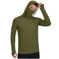 thumbnail image 3 of Dianli Men's UPF 50+ Sun Protection Hoodie Shirt Long Sleeve SPF Fishing Outdoor UV Hiking Lightweight Shirts Army Green XXXXL, 3 of 9