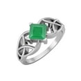 thumbnail image 2 of 5mm Square Shape Natural Green Onyx 925 Silver Celtic Women Valentines Day Gifts Ring, 2 of 4