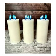 Color Mode Real BLUE Flame Pillar Candle Set of 3 - Zen Blue - Not an Led (Height 6") - MUST SEE!!!