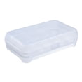 thumbnail image 2 of Porta huevos de plástico, bandeja para huevos rellenos con tapa, contenedores de huevos apilables portátiles para refrigerador con 15 ranuras para huevos para refrigerador de camping y cocina, 2 of 8