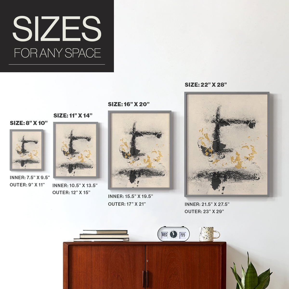 Charcoal Remnants II Framed Print in Gray Solid Wood Framed Print No Nail Hanging