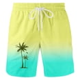 thumbnail image 2 of Aayomet Mens Big and Tall Swim Trunks Sports Running Fashion Drawstring Beach Pants Shorts (Yellow, XL), 2 of 4