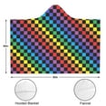 thumbnail image 3 of Wearable Blanket,Colorful Rainbow Checkered Pattern Hooded Wearable Flannel Blanket for Adults & Teens,Winter Poncho Shawl Wrap Cape Cozy Anti-Pill,60"x80", 3 of 5