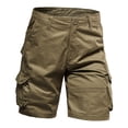thumbnail image 4 of HCNTES Men's Shorts Cargo Elastic Waist Drawstring Lightweight Summer Beach Golf Shorts with PocketsZ02-Yellow,XL-32), 4 of 6