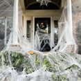 thumbnail image 2 of 1000 sqft Spider Webs Halloween Decorations Bonus with 30 Fake Spiders, Super Stretch Cobwebs for Halloween Indoor and Outdoor Party Supplies, 2 of 10