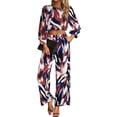 thumbnail image 4 of EFINNY Women Printed Suit Casual Outfit Fashion Autumn Winter Waist Suit Long Sleeve Set, 4 of 7