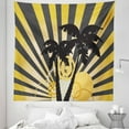 thumbnail image 1 of Sunburst Tapestry, Modern Exotic Design of Palm Trees and Burst Effect on the Back, Fabric Wall Hanging Decor for Bedroom Living Room Dorm, 5 Sizes, Yellow Dark Grey, by Ambesonne, 1 of 1