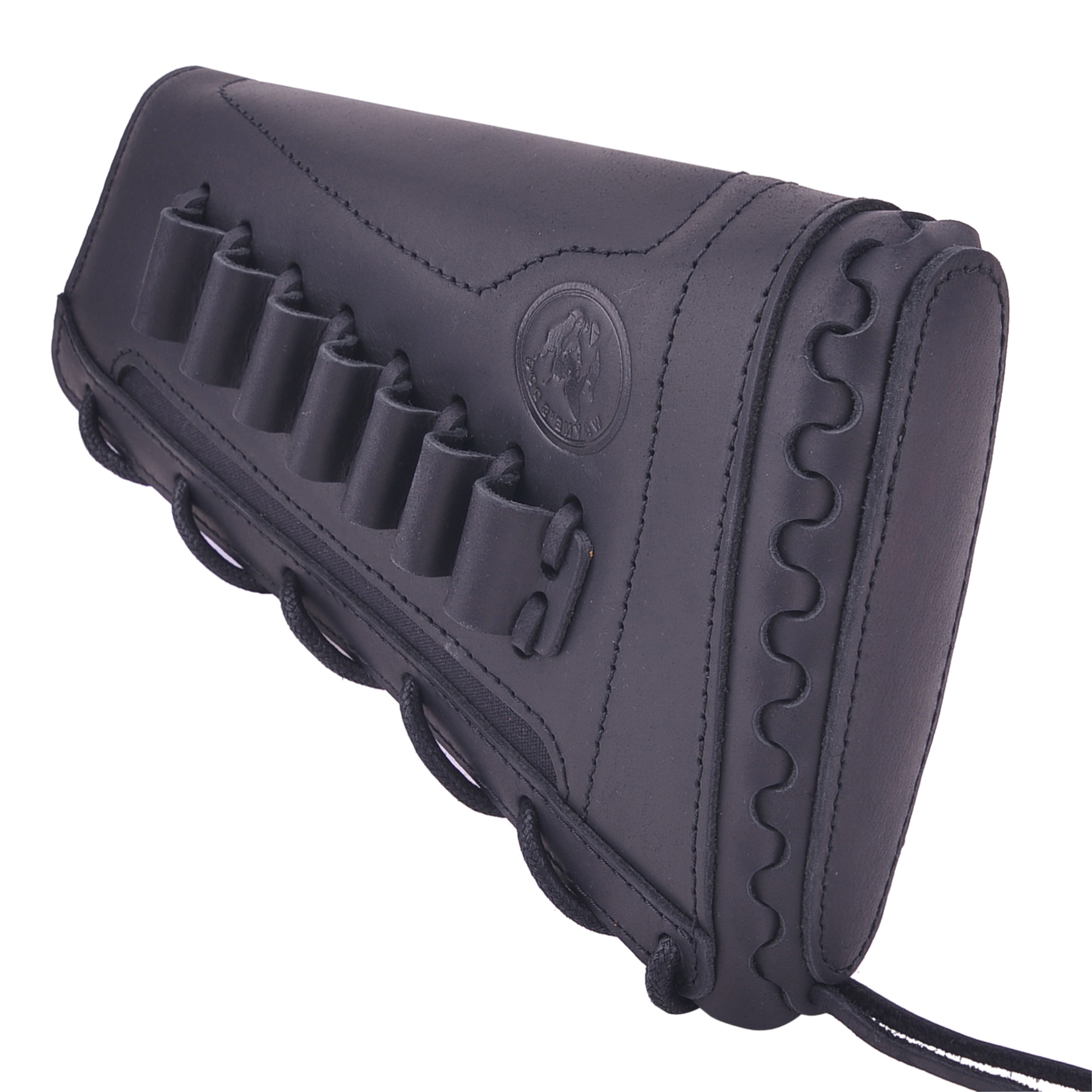Padded Rifle Buttstock Leather Cover Sleeve with Rifle Ammo Holder for Left Handed .357 .30/30 .38