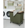 thumbnail image 2 of 320L Laundry Basket with Wheels, Extra Large Rolling Hampers for Clothing Organizer, Dirty Clothes Basket for Hote, Home, Closet, Dorm, Green, 2 of 14