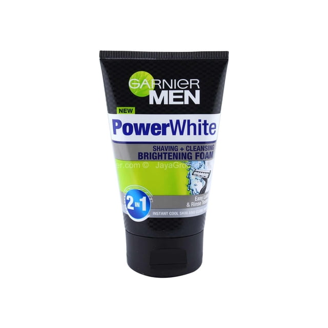 Garnier men power white gel espuma de limpieza y afeitar 100ml