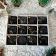 thumbnail image 6 of AZXY 12PC Tree Ornaments Balls Sets For Christmas Black Christmas Tree Ornament Decorations Hanging Plastic Glitter Xmas Decor Shatterproof for Holiday Indoor Party Supplies, 6 of 7