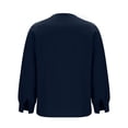 thumbnail image 5 of LNWUY Summer Linen Shirts for Women Loose Fit V Neck Button Long Sleeve Shirt Cotton Beach Vacation Tunic Tops Blue L, 5 of 5
